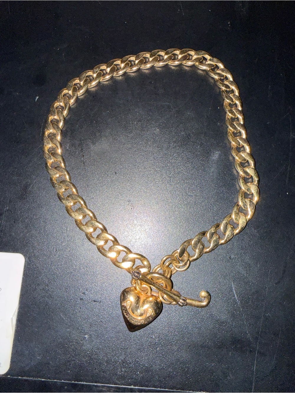 Vintage Gold-Tone Heart Toggle Chain Necklace - Women Jewelry